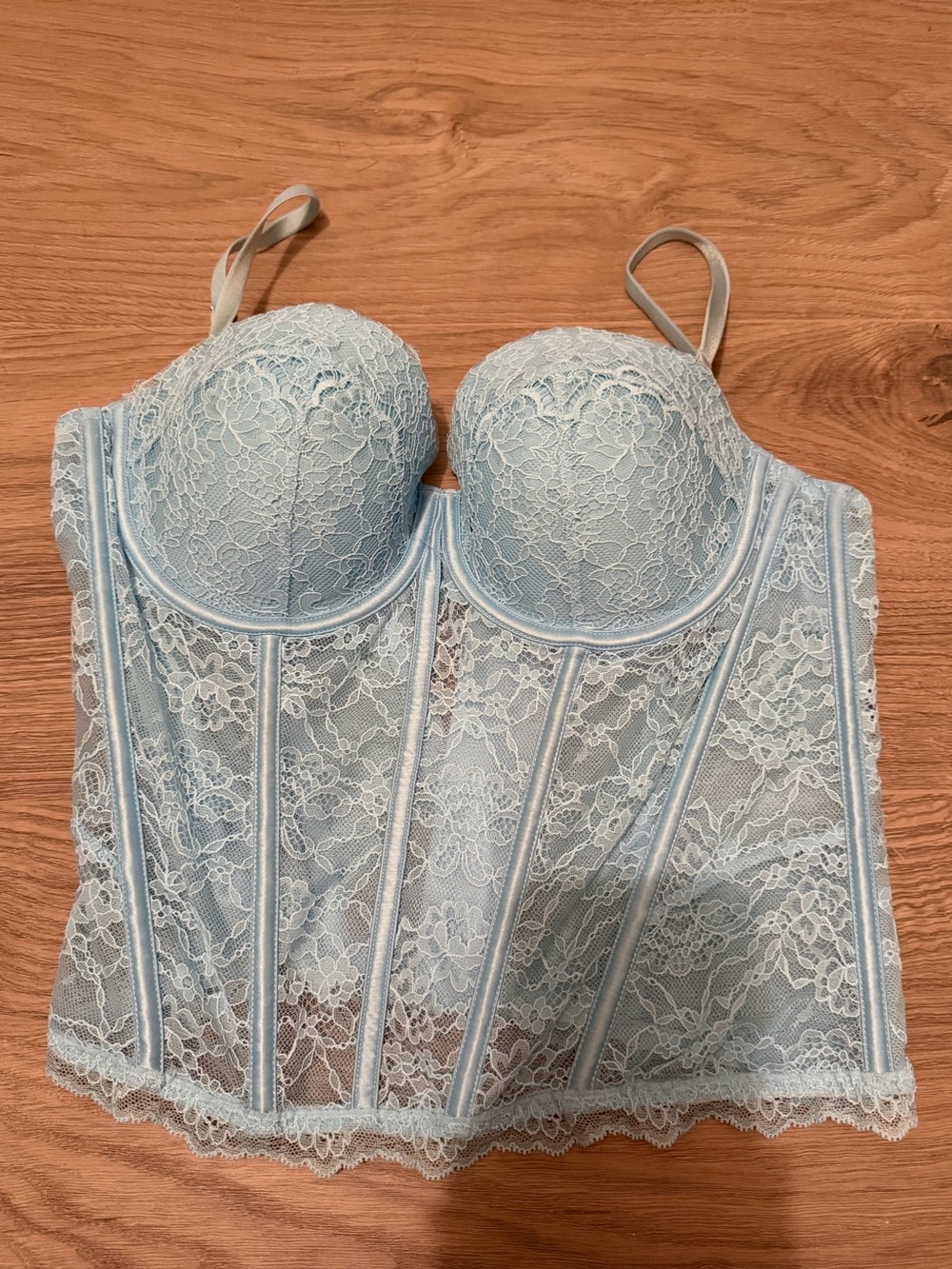Victoria Secret Light Blue Lace Longline Bustier